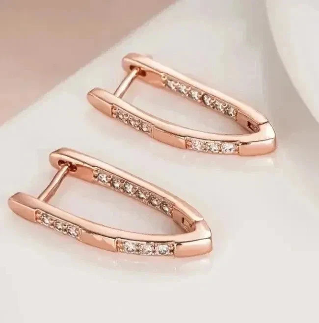 Elegante Ohrringe – Rosévergoldet mit Zirkonia 27mm