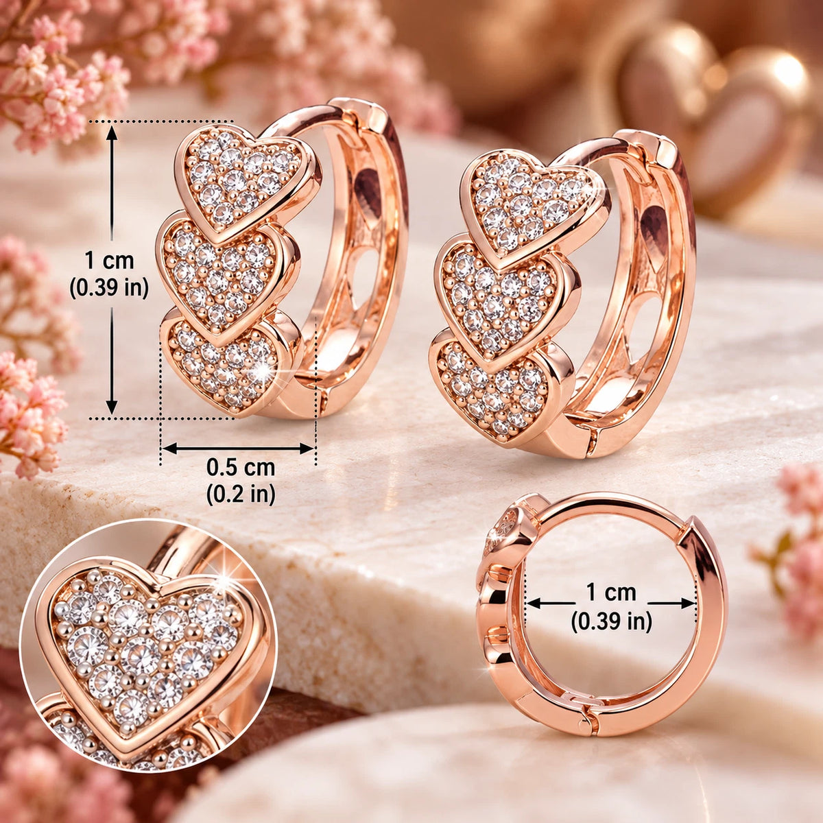 Elegante Ohrringe – Rosévergoldet mit Zirkonia