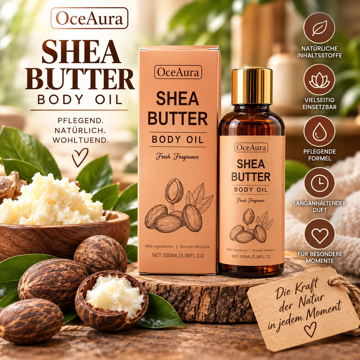 Shea Butter Body Oil 100 ml – Verwöhnender Duft für besondere Wohlfühlmomente