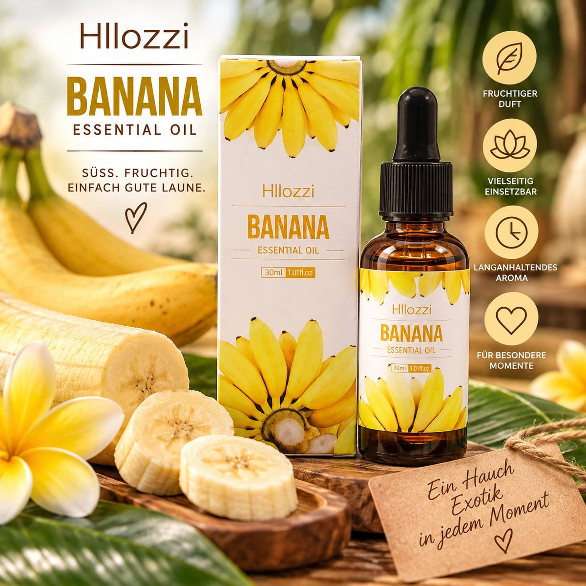 Bananen Duftöl 30 ml – Süß-fruchtiger Duft für gute Laune