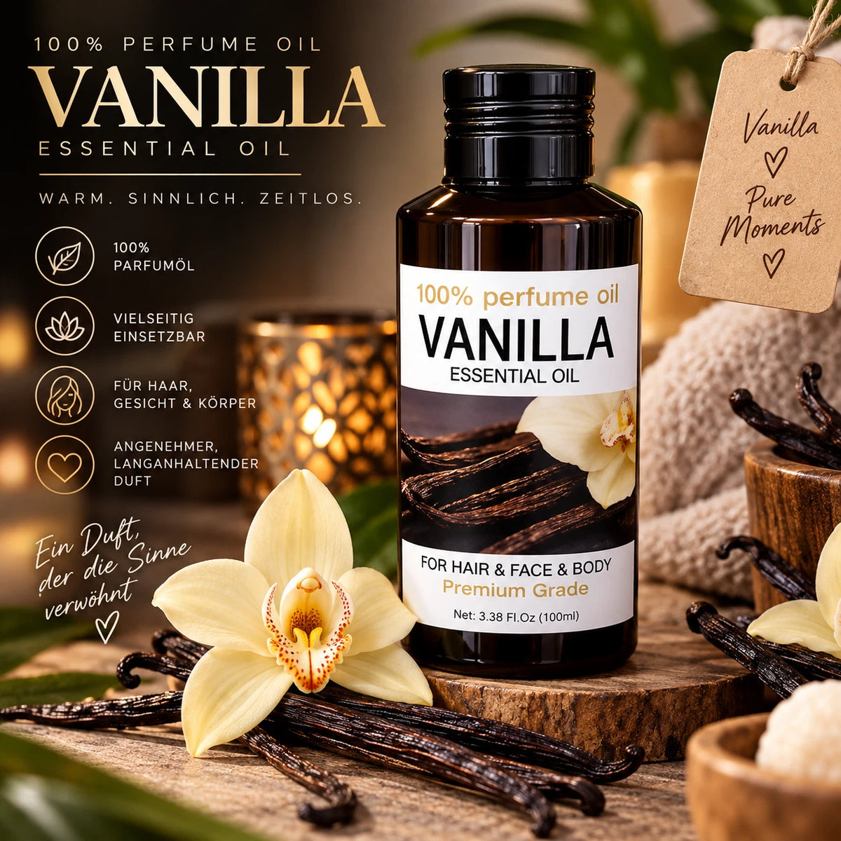 Vanilleöl 100 ml – Warmer Vanilleduft für dein Zuhause