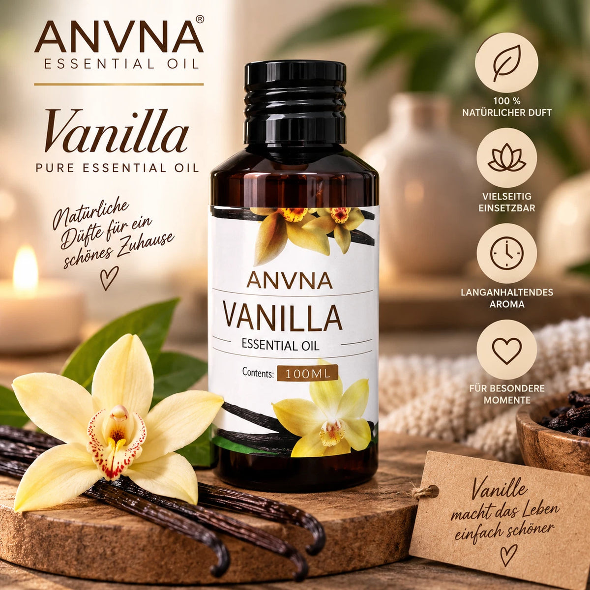 ANVNA Vanilleöl 100 ml – Warmer Vanilleduft für dein Zuhause