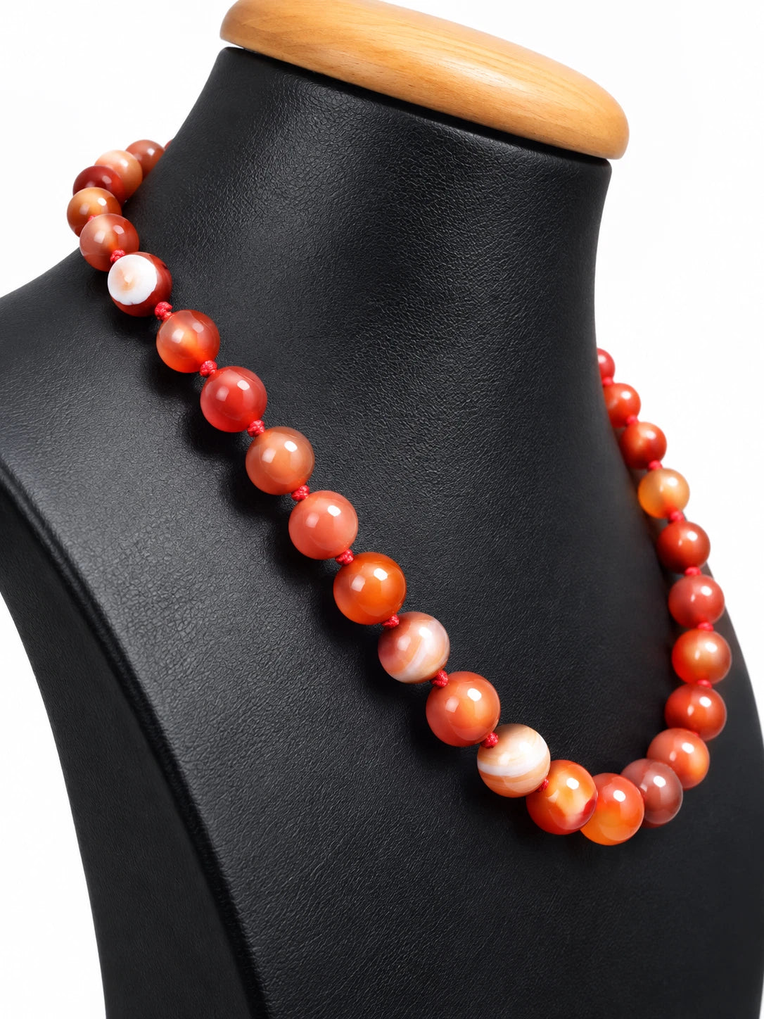 Orange Onyx Halskette 285 ct – 9 x 13 mm Edelsteinperlen – 50,8 cm