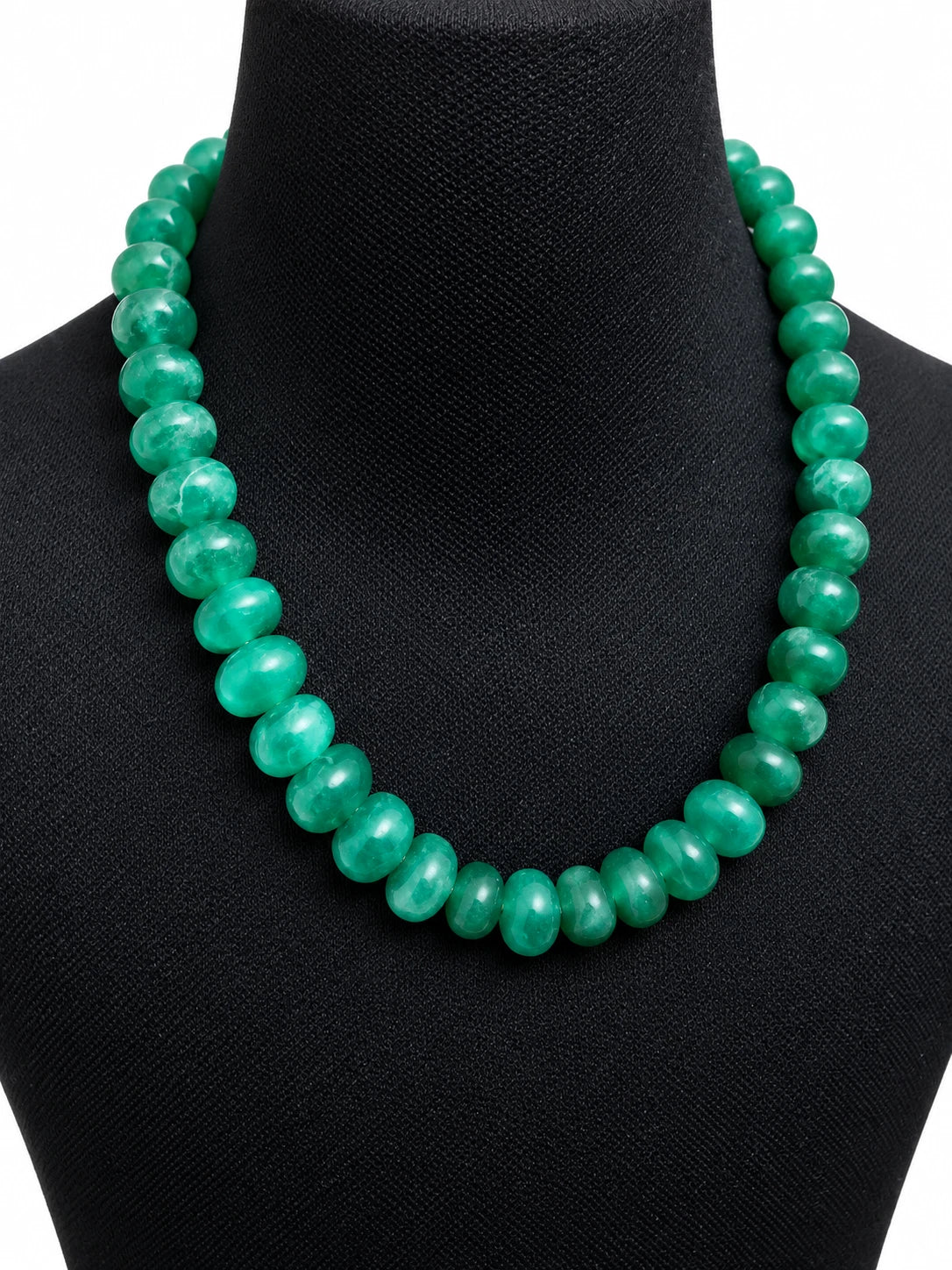 Grüner Onyx Halskette 889 ct – 14 x 16 mm Edelsteinperlen – 50,8 cm