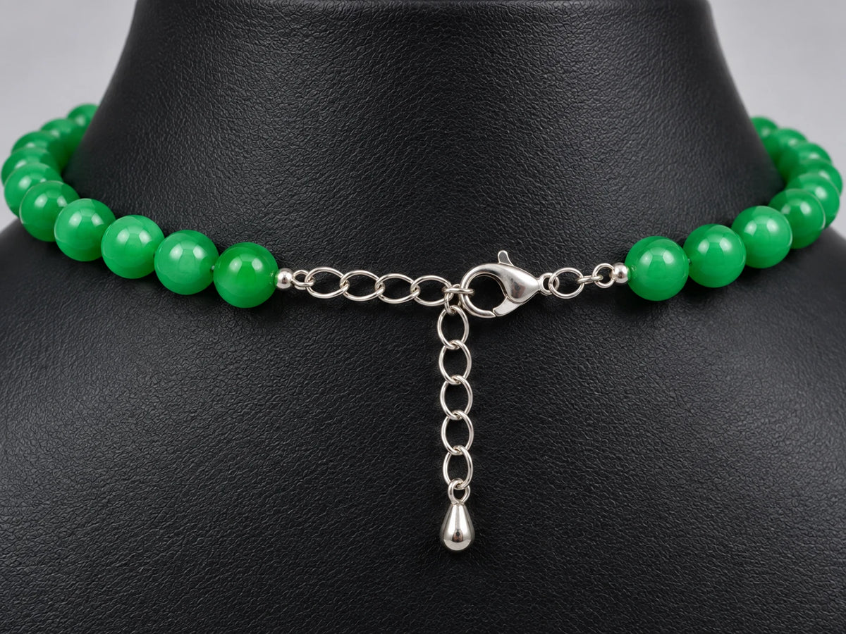 Echte Jade Halskette Grün 461 ct – 11 x 14 mm Edelsteinperlen – 50 cm
