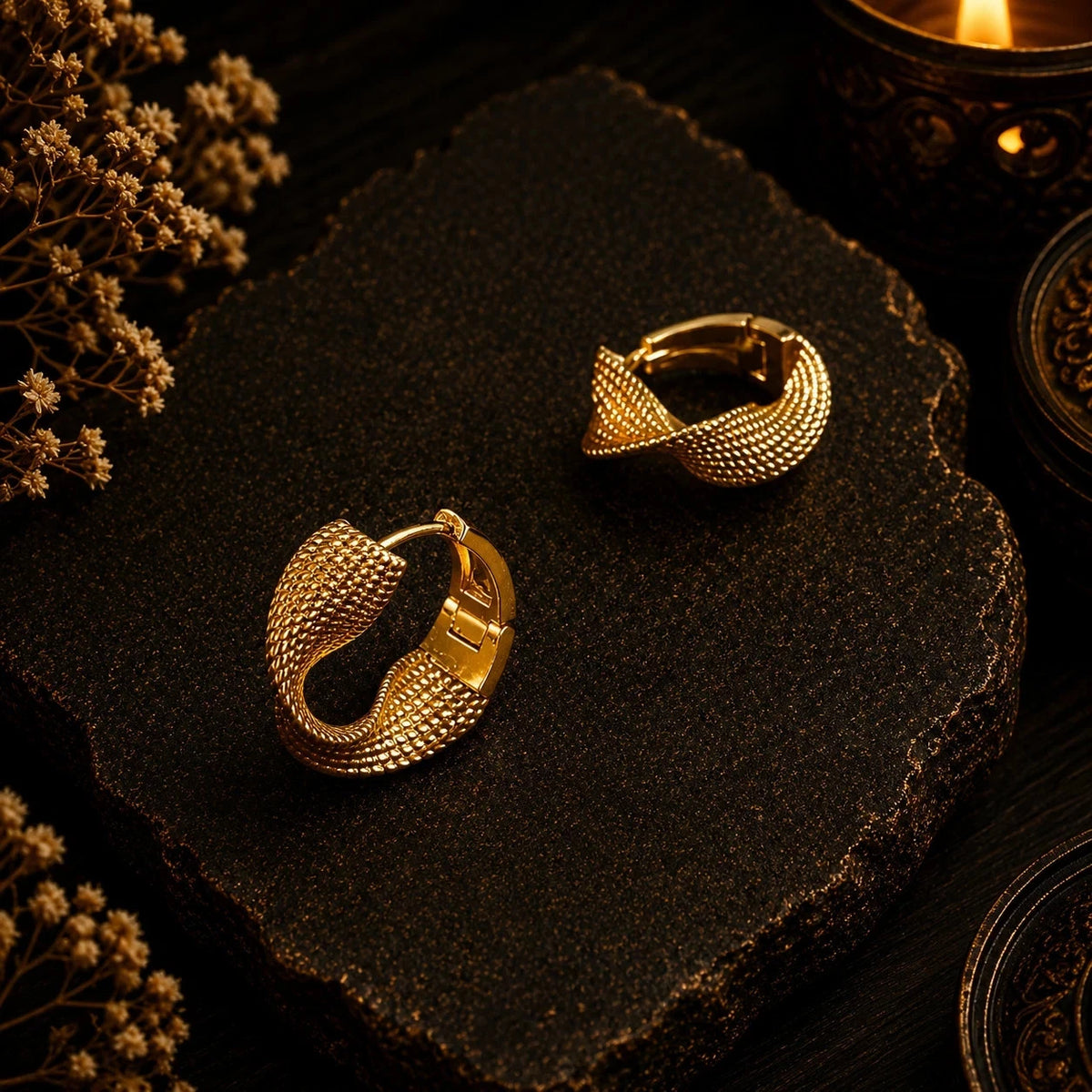 Elegante Ohrringe – 18 Karat vergoldet Creole