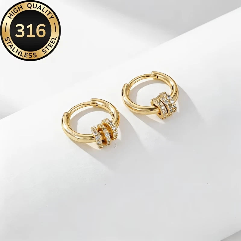 Elegante Creolen – 18 Karat vergoldet mit funkelnden Zirkonia