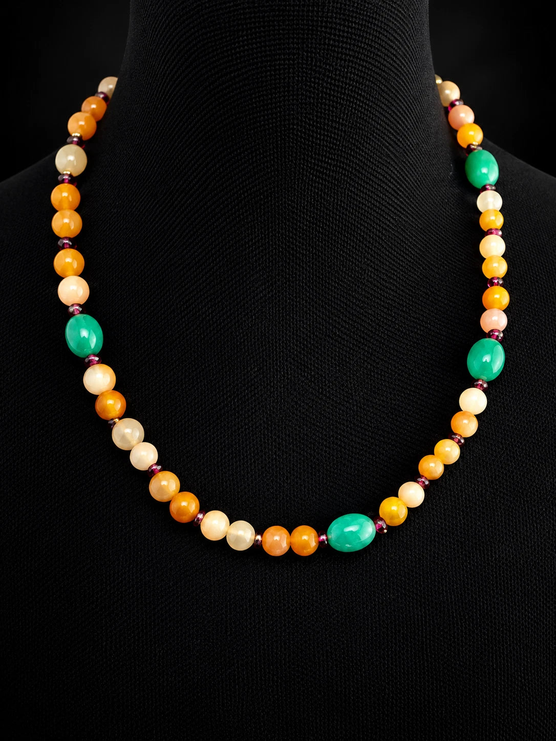 Aventurin & Carneol Edelstein Kette – 50 cm – 6 mm Perlen – 142 ct