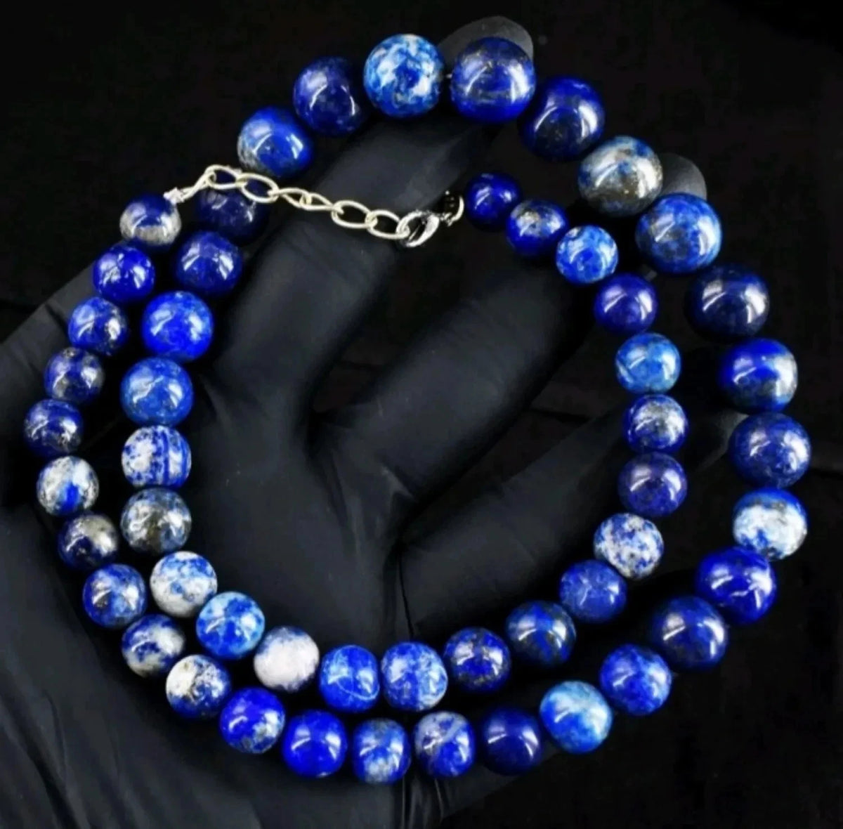 Lapis Lazuli Edelstein Kette 433 ct 9x13 mm 56 cm Blau Collier Halskette