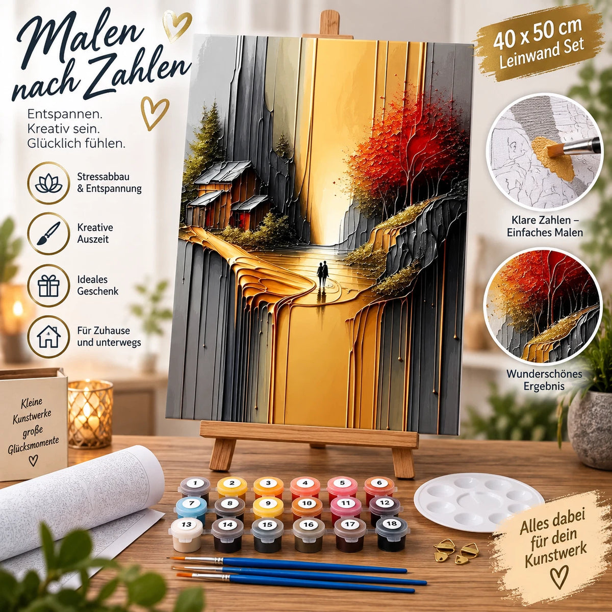 Malen nach Zahlen 40x50 Leinwand Set