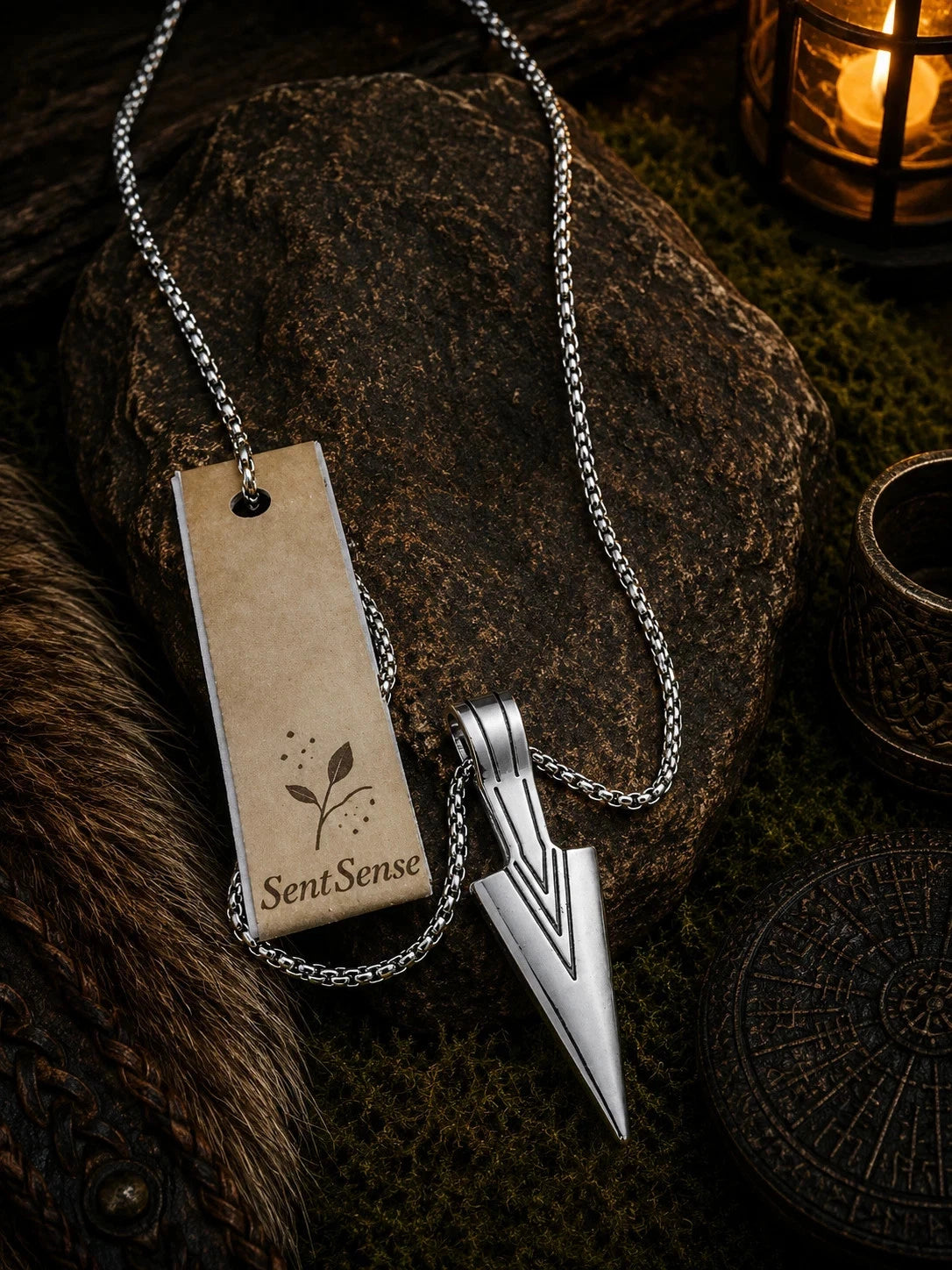 Wikinger Halskette Edelstahl Mjölnir Kette 60cm Nordisch Viking