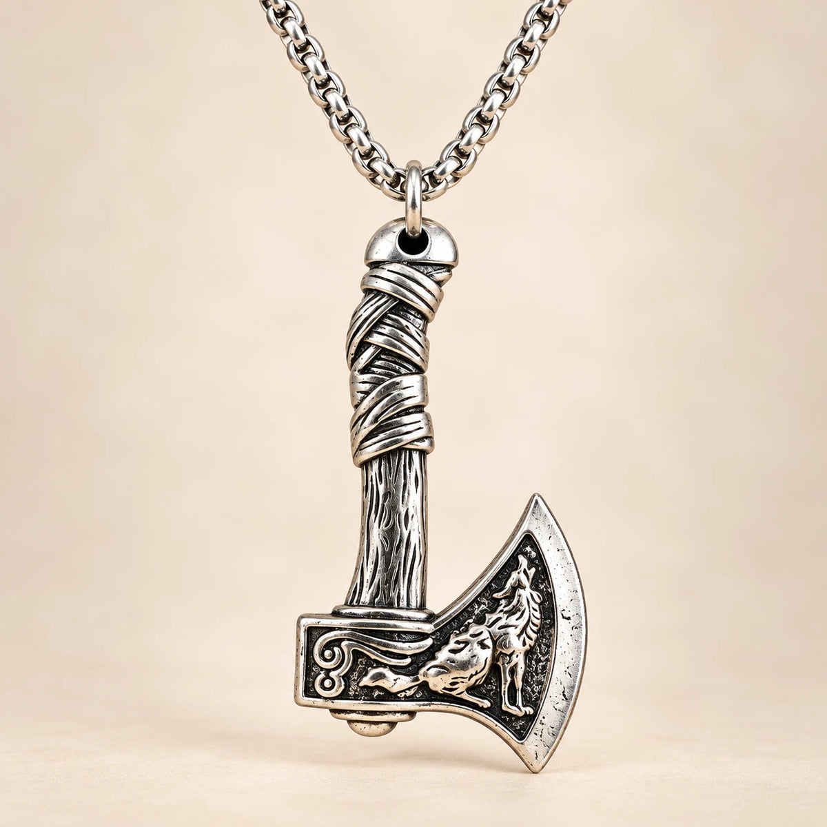 Wikinger Halskette Edelstahl Mjölnir Kette 60cm Nordisch Viking
