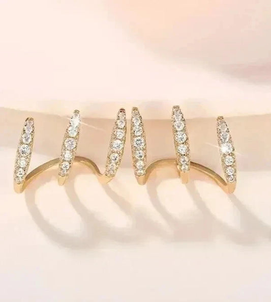 Ear Cuff Ohrringe 18K vergoldet – Zirkonia – 2 cm Damen Ohrstecker