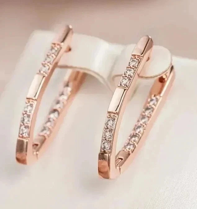 Elegante Ohrringe – Rosévergoldet mit Zirkonia 27mm
