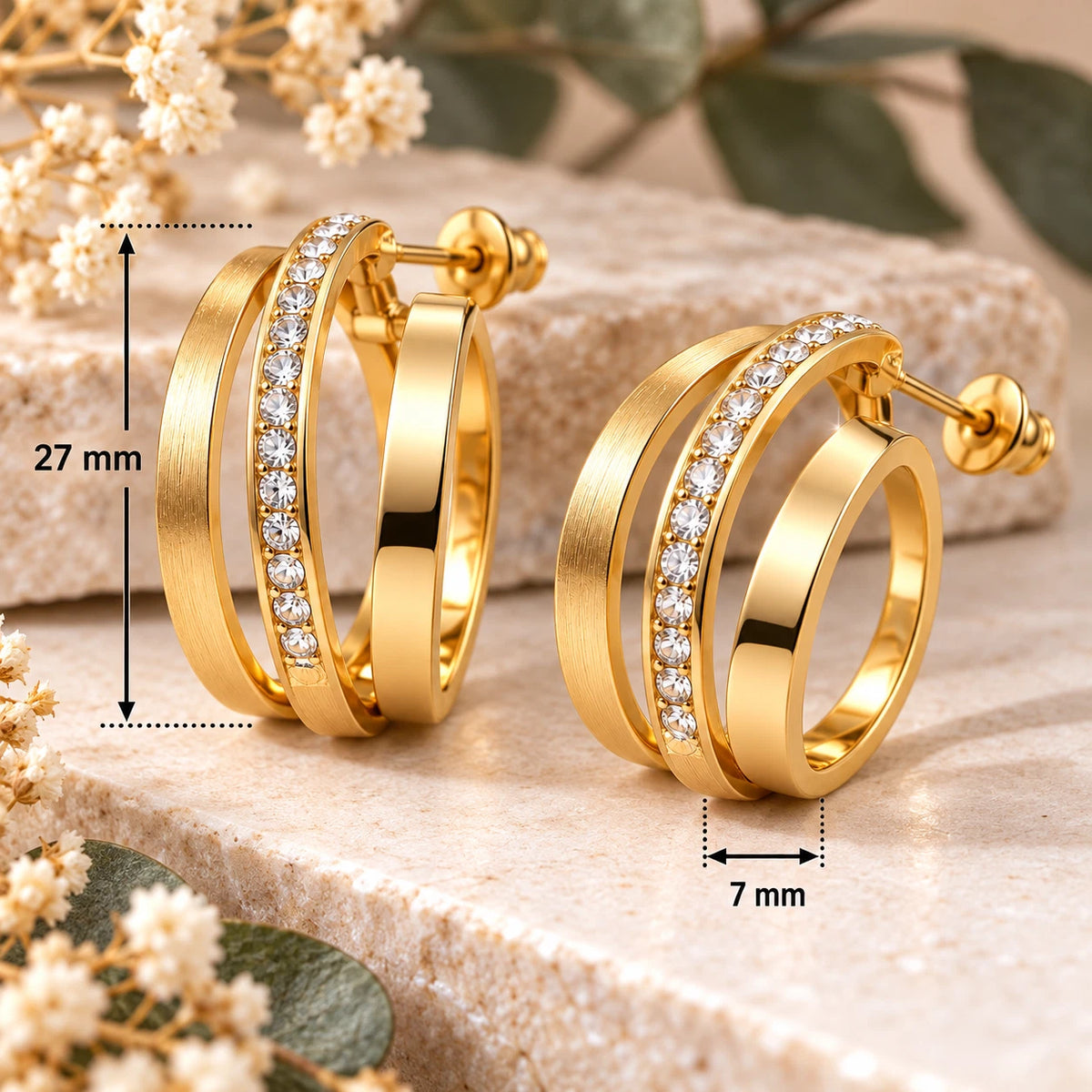 Elegante Ohrringe – 18 Karat vergoldet