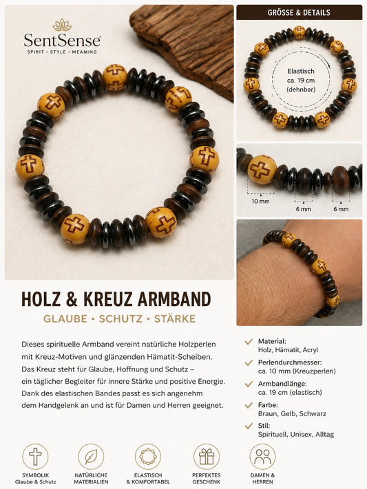 Elegantes Holzarmband – Zylindrische Holzperlen | Natürlich • Zeitlos • Unisex