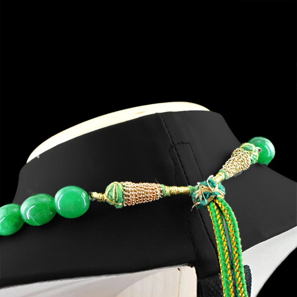 Smaragd Halskette Grün 386 ct – 10 x 15 mm Edelsteinperlen – 50,8 cm