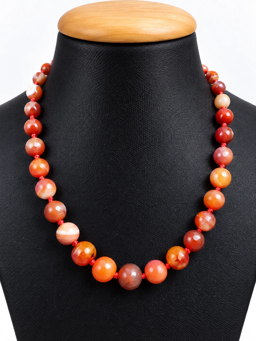 Orange Onyx Halskette 285 ct – 9 x 13 mm Edelsteinperlen – 50,8 cm