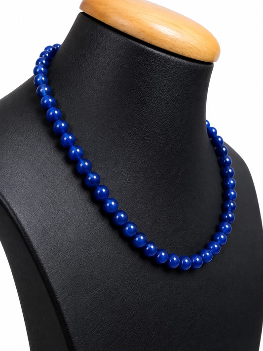 Echte Onyx Halskette Schwarz 234 ct – 8 mm Edelsteinperlen – 55,9 cm