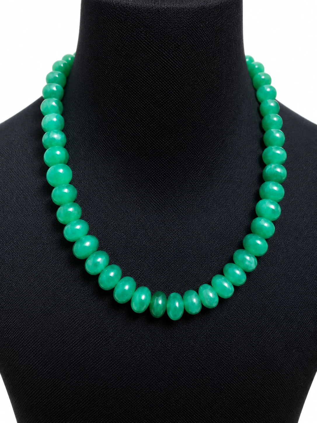 Grüner Onyx Halskette 889 ct – 14 x 16 mm Edelsteinperlen – 50,8 cm