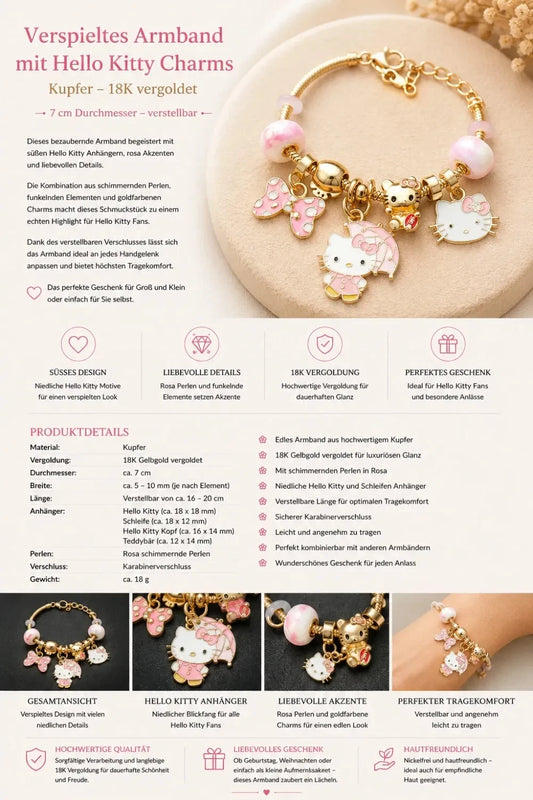 Elegantes Armband – 18K Gelb vergoldet Kupfer mit Zirkonia
