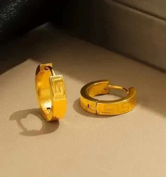 24mm Edelstahl Creolen 18K vergoldet – 304L mit 316L Ohrstift