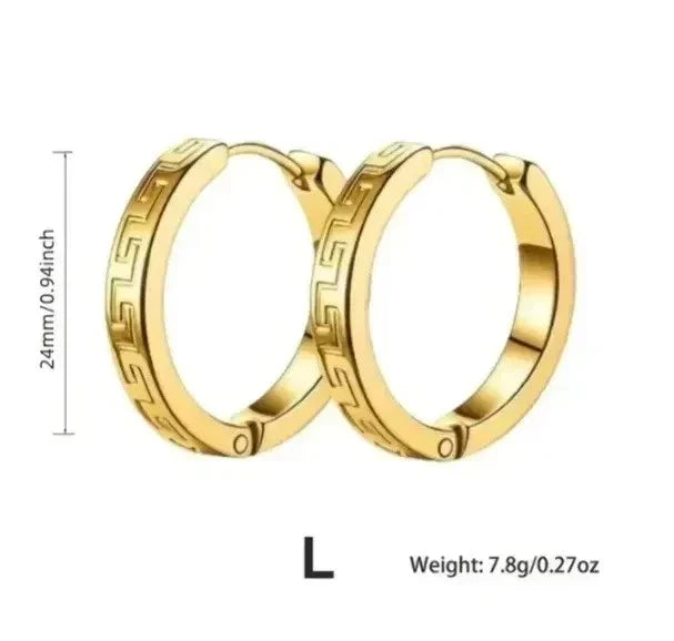 24mm Edelstahl Creolen 18K vergoldet – 304L mit 316L Ohrstift
