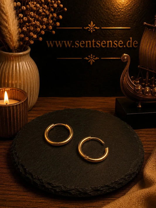 18K Vergoldete Creolen aus Kupfer – Klassische Damen Ohrringe 1,7 cm