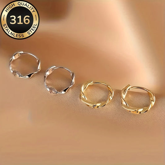 Elegante Ohrringe – 18 Karat vergoldet - Creolen + 1 Paar Silber
