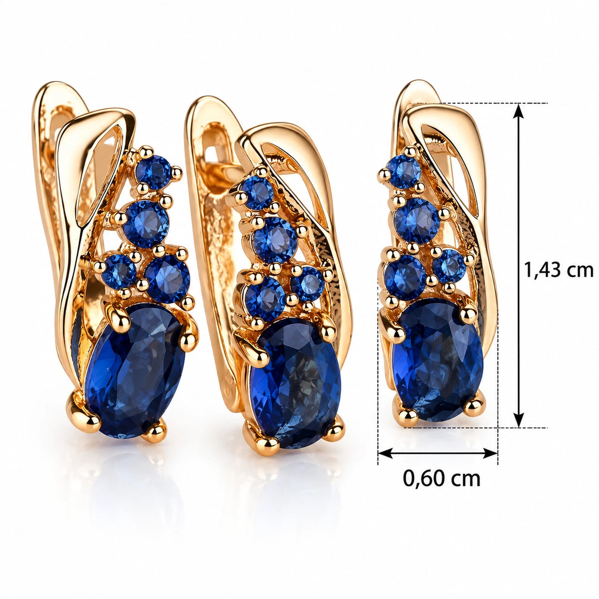 Elegante Ohrringe – 18 Karat vergoldet - Stecker