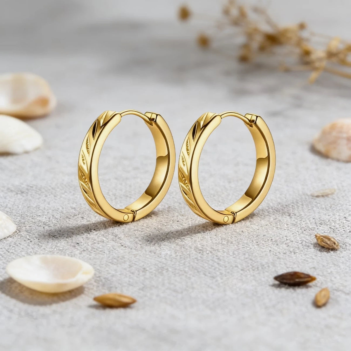 Elegante Ohrringe – 18 Karat vergoldet - Creolen