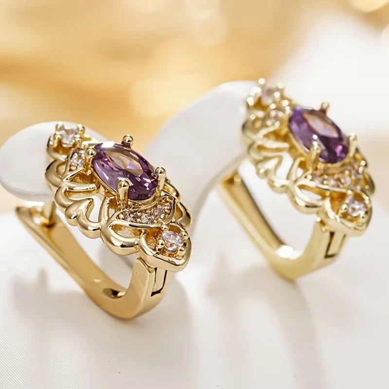 Elegante Ohrringe – 18 Karat vergoldet - Stecker