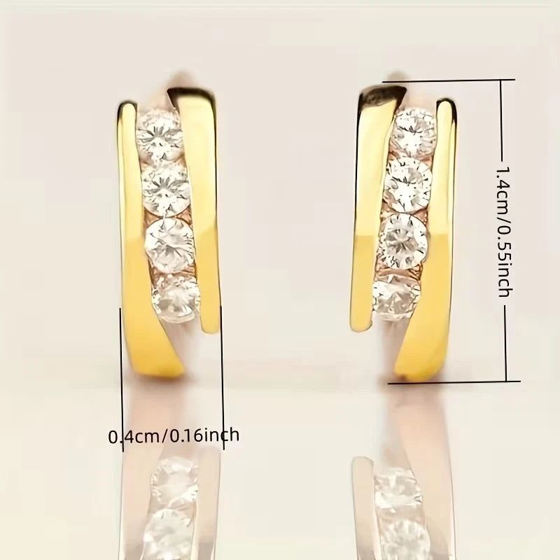Elegante Creolen – 18 Karat vergoldet mit funkelnden Zirkonia