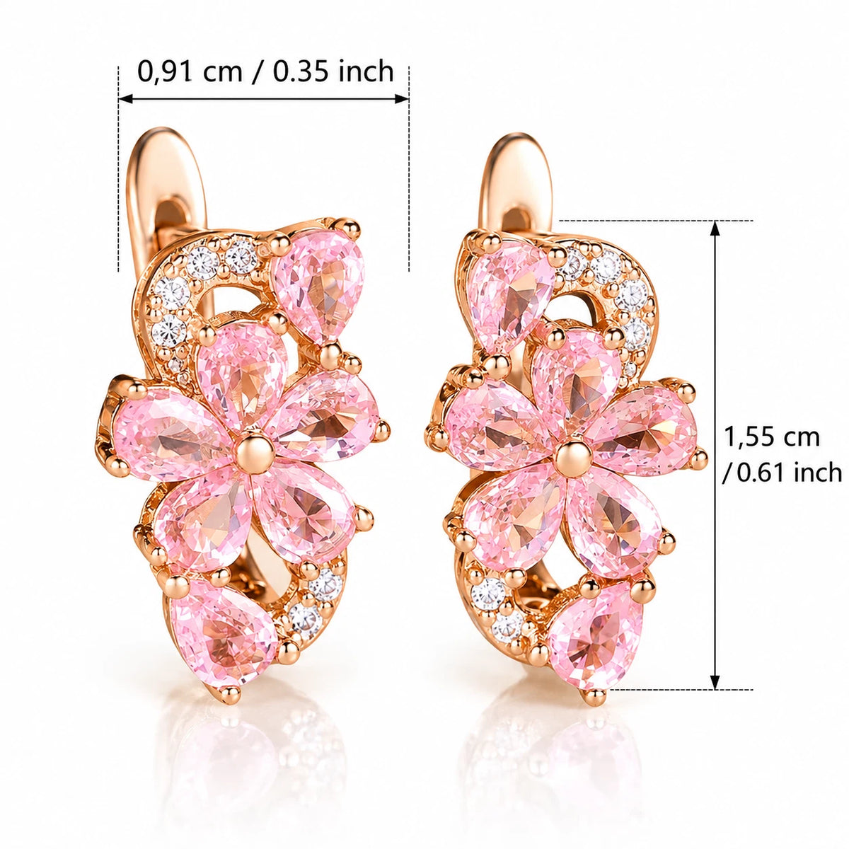 Elegante Ohrringe – 18 Karat vergoldet - Stecker