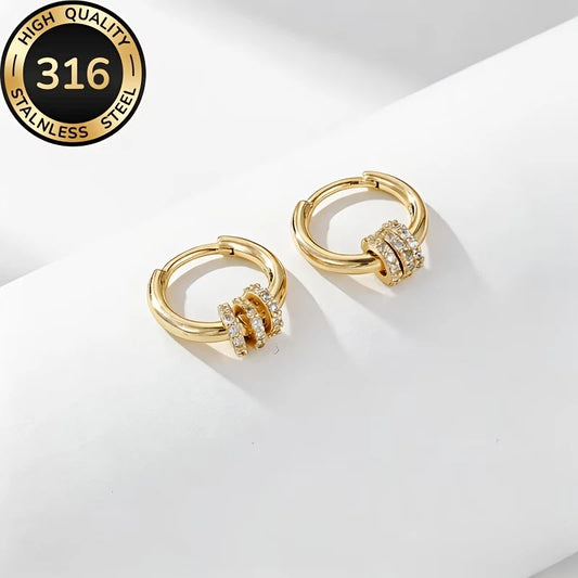 Elegante Creolen – 18 Karat vergoldet mit funkelnden Zirkonia