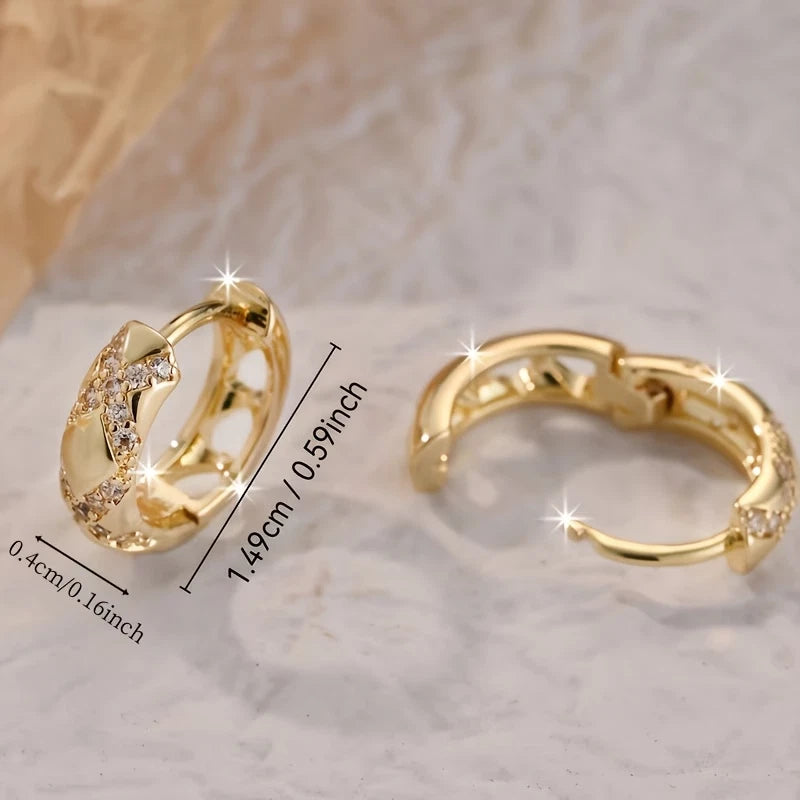 Elegante Creolen – 18 Karat vergoldet mit funkelnden Zirkonia 1,5cm
