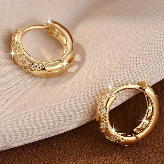 Elegante Creolen – 18 Karat vergoldet mit funkelnden Zirkonia 1,5cm
