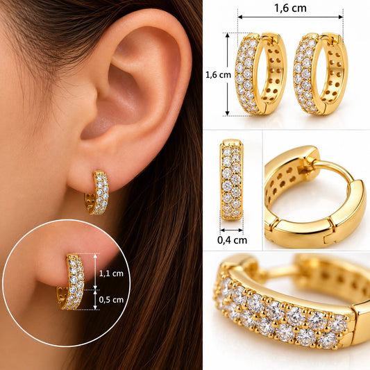Elegante Creolen – 18 Karat vergoldet mit funkelnden Zirkonia