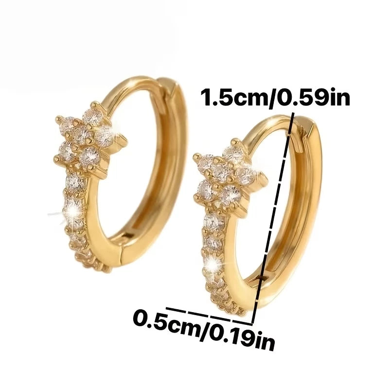 Elegante Creolen – 18 Karat vergoldet mit funkelnden Zirkonia