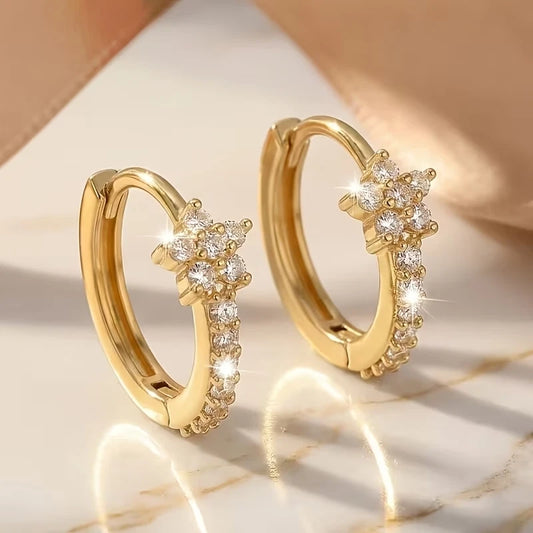 Elegante Creolen – 18 Karat vergoldet mit funkelnden Zirkonia