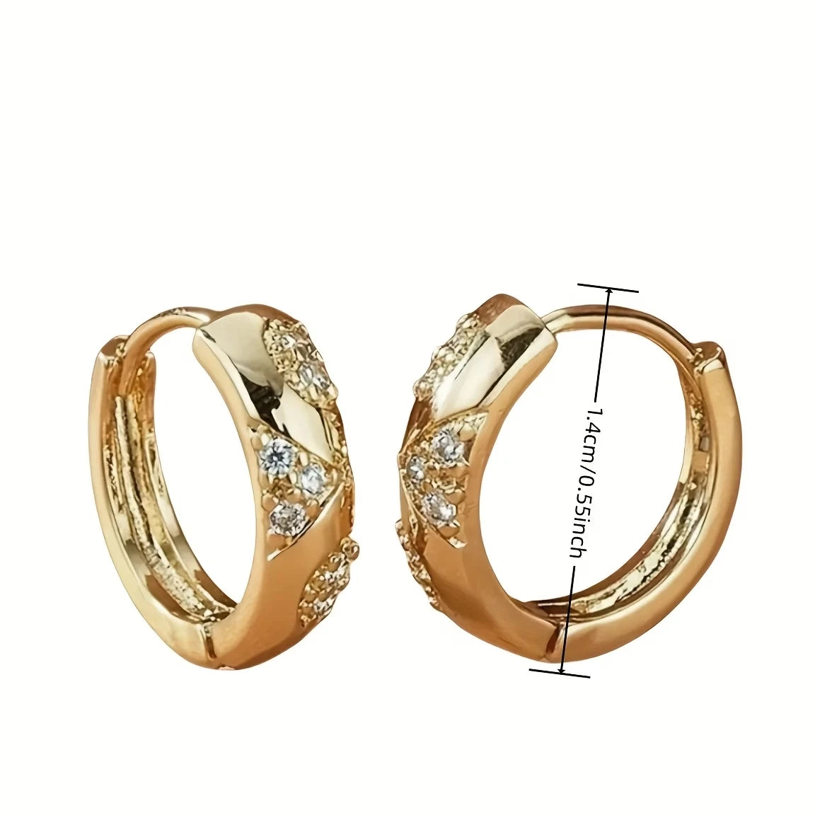 Elegante Creolen – 18 Karat vergoldet mit funkelnden Zirkonia 1,4cm
