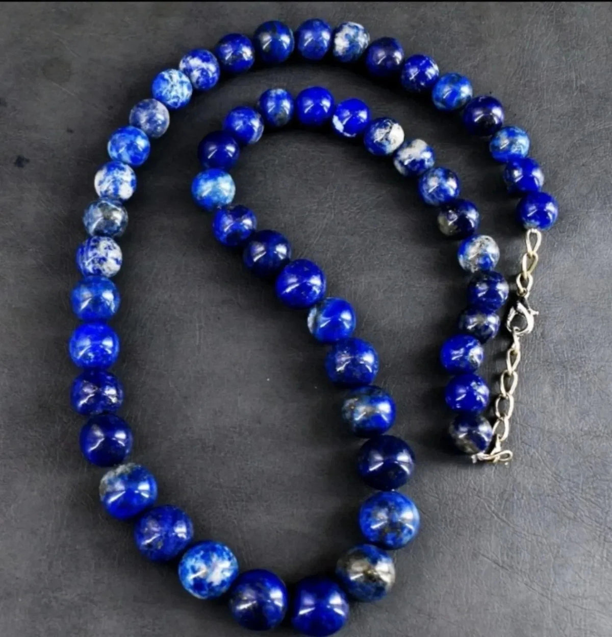Lapis Lazuli Edelstein Kette 433 ct 9x13 mm 56 cm Blau Collier Halskette
