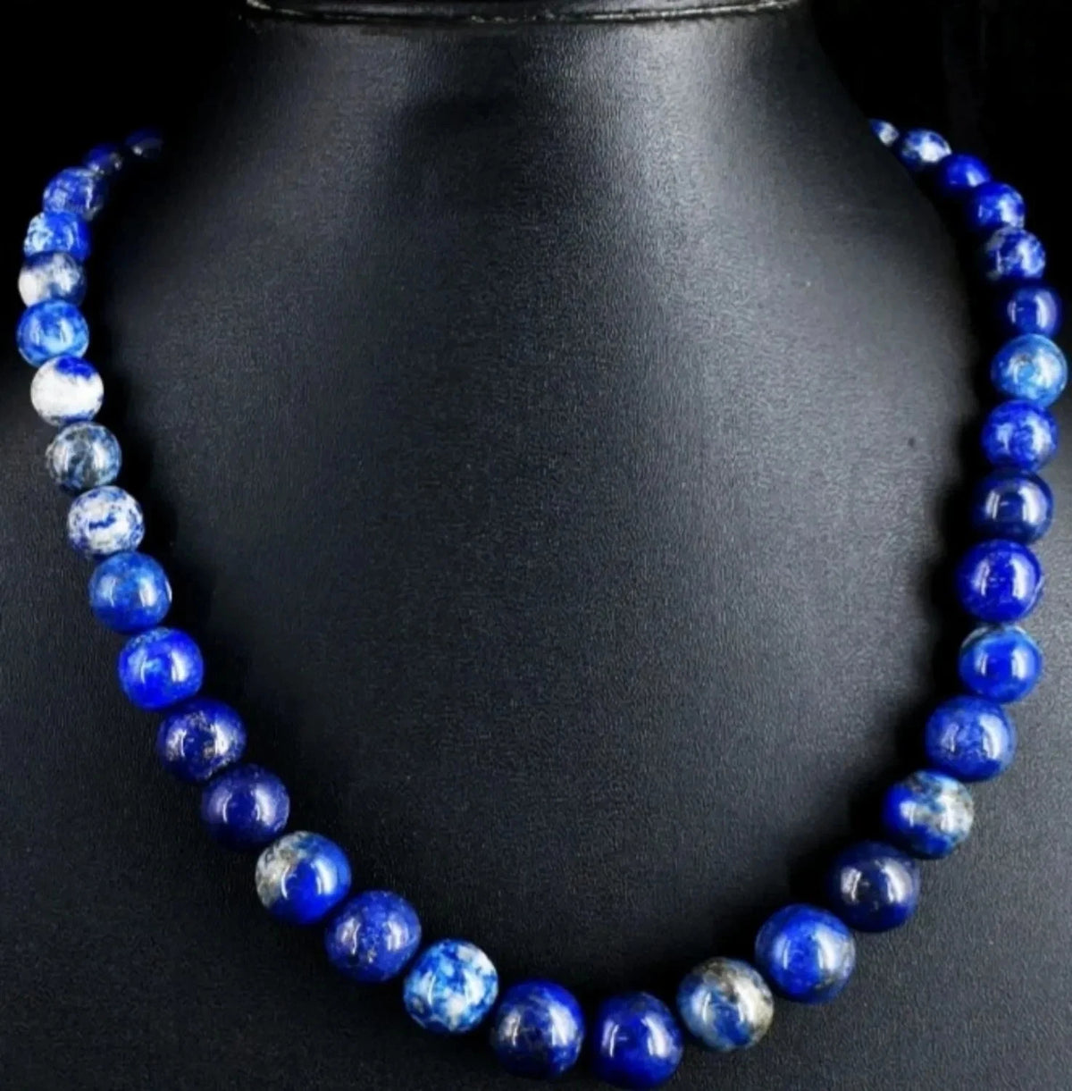 Lapis Lazuli Edelstein Kette 433 ct 9x13 mm 56 cm Blau Collier Halskette