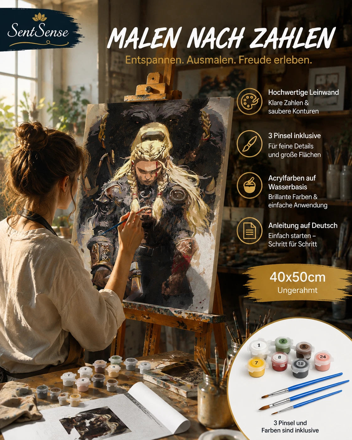 Malen nach Zahlen 40x50 Leinwand Set