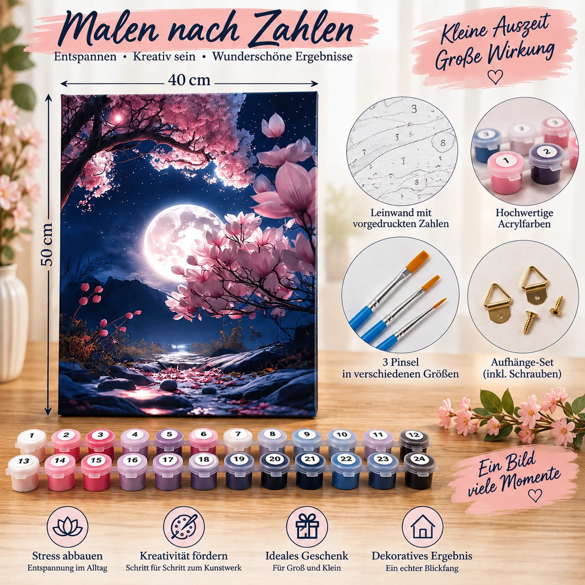 Malen nach Zahlen 40x50 Leinwand Set