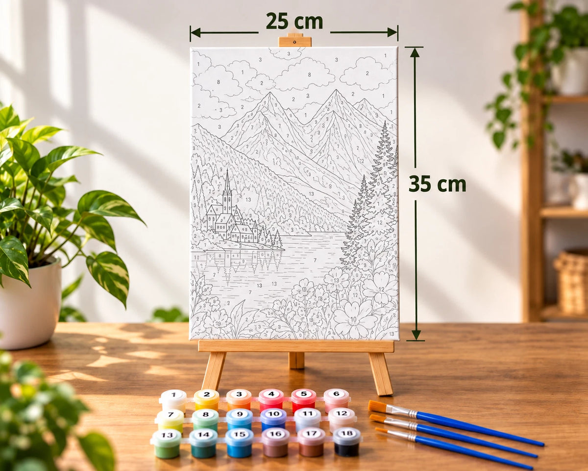 Malen nach Zahlen 25x35 Leinwand Set 6 Motive in einem Set