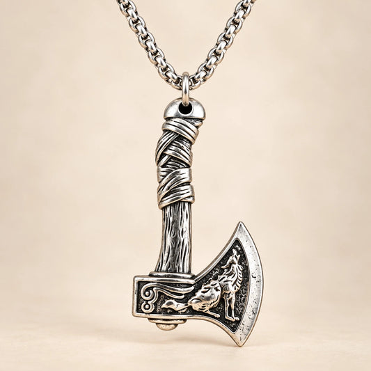 Wikinger Halskette Edelstahl Mjölnir Kette 60cm Nordisch Viking